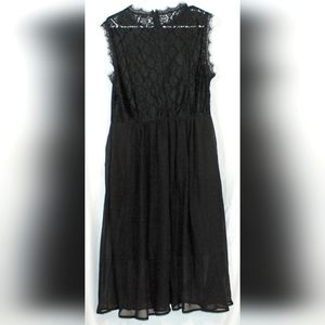 Black lace midi dress